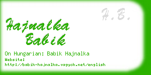 hajnalka babik business card